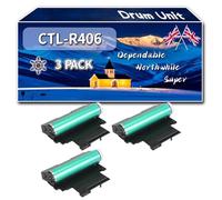CTL-R406 Drum Unit Compatible for Samsung C410W C460FW CLP-360 CLP-365 CLP-365W Printers, High-Definition Printing Effect with Chip, 20000 Pages (3 Pack Black)