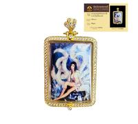 CTLHJ 037.Magical Thai amulet of the 9-tailed fox lady Aj Lhong Kemmungkorn brings luck in love, success in business, and wealth.Have an independent ID card, NO, titanium steel, No Gemstone