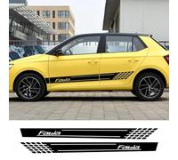 CTLTSRX 2PCS Car Door Stickers, For Skoda Fabia 1 2 3 MK1 MK2 MK3 6y Tuning Auto Accessories Long Side Stripes Styling Vinyl Film Decals