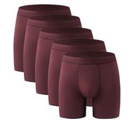 CTLTSRX Men's Boxer Briefs, Ultra-Absorbent Incontinence Boxer Briefs, Incontinence Underwear for Men Over (5pcs Red,XL)
