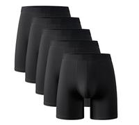 CTLTSRX Men's Boxer Briefs, Ultra-Absorbent Incontinence Boxer Briefs, Incontinence Underwear for Men Over (5pcs Black,L)