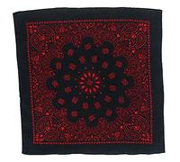 CTM 27 Inch Austin Paisley Print Bandana, Black/Red