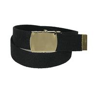 CTM Big & Tall Cotton Adjustable Belt with Brass Buckle, Black
