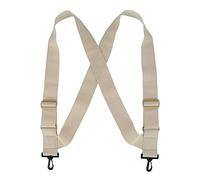 CTM Big & Tall TSA Compliant Side Clip Braces with Swivel Hook Ends, Beige