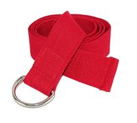 CTM Canvas Web Belt with D Ring Buckle, Red