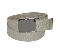 CTM Cotton Adjustable Belt with Nickel Buckle, Khaki