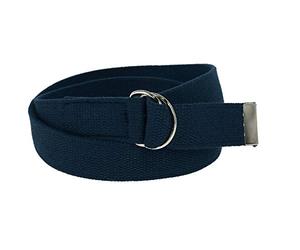 CTM Cotton Web 32 mm Belt with D Ring Buckle, Navy