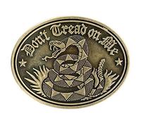 CTM Don't Tread on Me Belt Buckle, Antiqued Brass