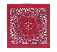 CTM Extra Large 27 Inch Rustic Paisley Print Bandana, Red/Indigo