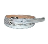 CTM Kid's 1/2 Inch Skinny Dress Belt, Medium, Silver