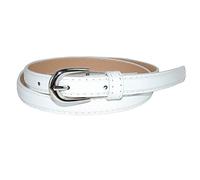CTM Kid's 1/2 Inch Skinny Dress Belt, Small, White