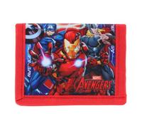 CTM Kid's Marvel Avengers Dooms Day Hook & Loop Closure Bi Fold Wallet, Black