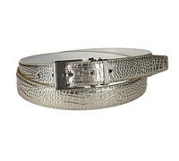 CTM Leather Croc Print Belt, 38, Gold