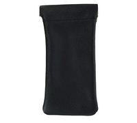 CTM Leather Push Mouth Pebble Grain Eyeglass Holder, Black