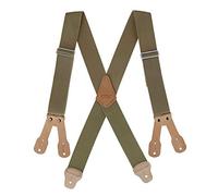 CTM Men's 2-Inch Wide Non-Elastic Button-End Work Braces, Khaki