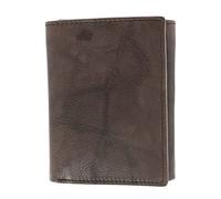 CTM Men's American Bison Leather RFID Trifold Wallet, Brown
