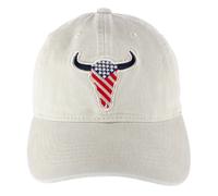 CTM Men's American Bison Patriotic Flag Baseball Cap