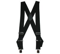 CTM Men's Big & Tall Elastic Basic Trucker Side Clip Brace, Black