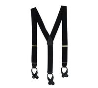 CTM Men's Big & Tall Elastic Button End Braces, Black