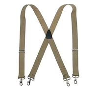 CTM Men's Big & Tall Elastic Solid colour X-Back Brace with Swivel Hook Ends, Khaki