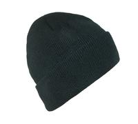 CTM Men's Black Winter Stocking Knit Cuff Cap