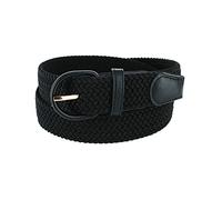 CTM Men's Elastic Braided Belt with Covered Buckle (Big & Tall Available), Medium, Black