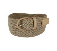 CTM Men's Elastic Braided Belt with Covered Buckle (Big & Tall Available), Medium, Khaki