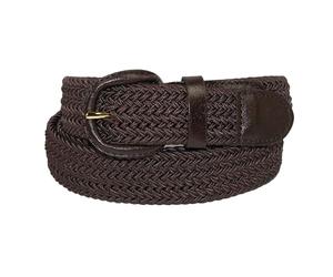 CTM Men's Elastic Braided Belt with Covered Buckle (Big & Tall Available), XXL, Brown