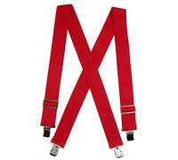 CTM Men's Elastic Heavy Duty Basic Clip-End Work Brace, Red