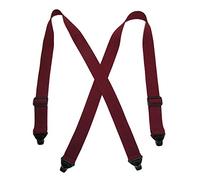 CTM Men's Elastic Plastic Clip-End TSA Compliant Airport Braces, Burgundy
