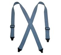 CTM Men's Elastic Plastic Clip-End TSA Compliant Airport Braces, Denim