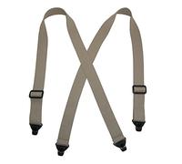 CTM Men's Elastic Plastic Clip-End TSA Compliant Airport Braces, Khaki