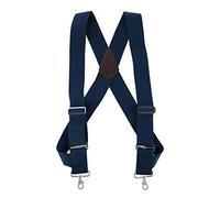 CTM Men's Elastic Side Clip Metal Swivel Hook Trucker Braces, Navy