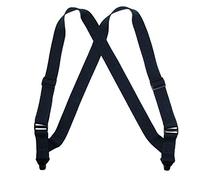 CTM Men's Elastic Side Plastic Clip TSA Compliant Airport Braces, Black