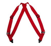 CTM Men's Elastic Side Plastic Clip TSA Compliant Airport Braces, Red