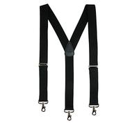 CTM Men's Elastic Solid colour Brace with Metal Swivel Hook Clip End, Black, One Size