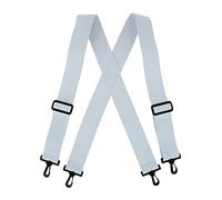 CTM Men's Elastic X-Back Braces with Plastic Hook Ends, White