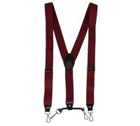 CTM Men's Elastic Y-Back Sleek Swivel Hook Braces, Burgundy