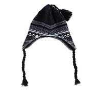 CTM Men's Lined Winter Pattern Helmet Hat, Black