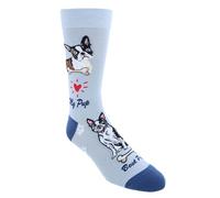 CTM Men's My Pup Crew Novelty Socks, French Bulldog