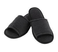 CTM Men's Open Toe Slide House Slippers, Black