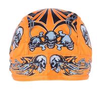 CTM Men's Orange Biker Skull Cap by Wootie