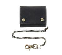 CTM Men's RFID Hunter Leather Chain Wallet, Black