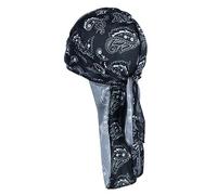 CTM Men's Silky Satin Durag, Black