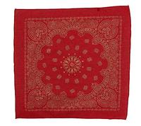 CTM Metallic Gold Paisley Print Bandana, Red