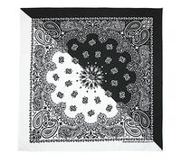CTM Split Paisley Print Bandana, Black/White
