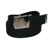 CTM Unisex Cotton with Nickel Adjustable Belt Buckle (Available in Big & Tal, Black, XL