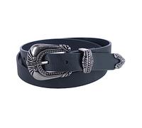 CTM Women's 3 Piece Skinny Western Belt, Xlarge (38-40), Black