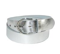 CTM Womens 35 mm Wide Basic Bridle Belt, Large, Silver
