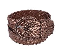 CTM Women's Braided Wide Belt with Matching Buckle, Medium, Bronze